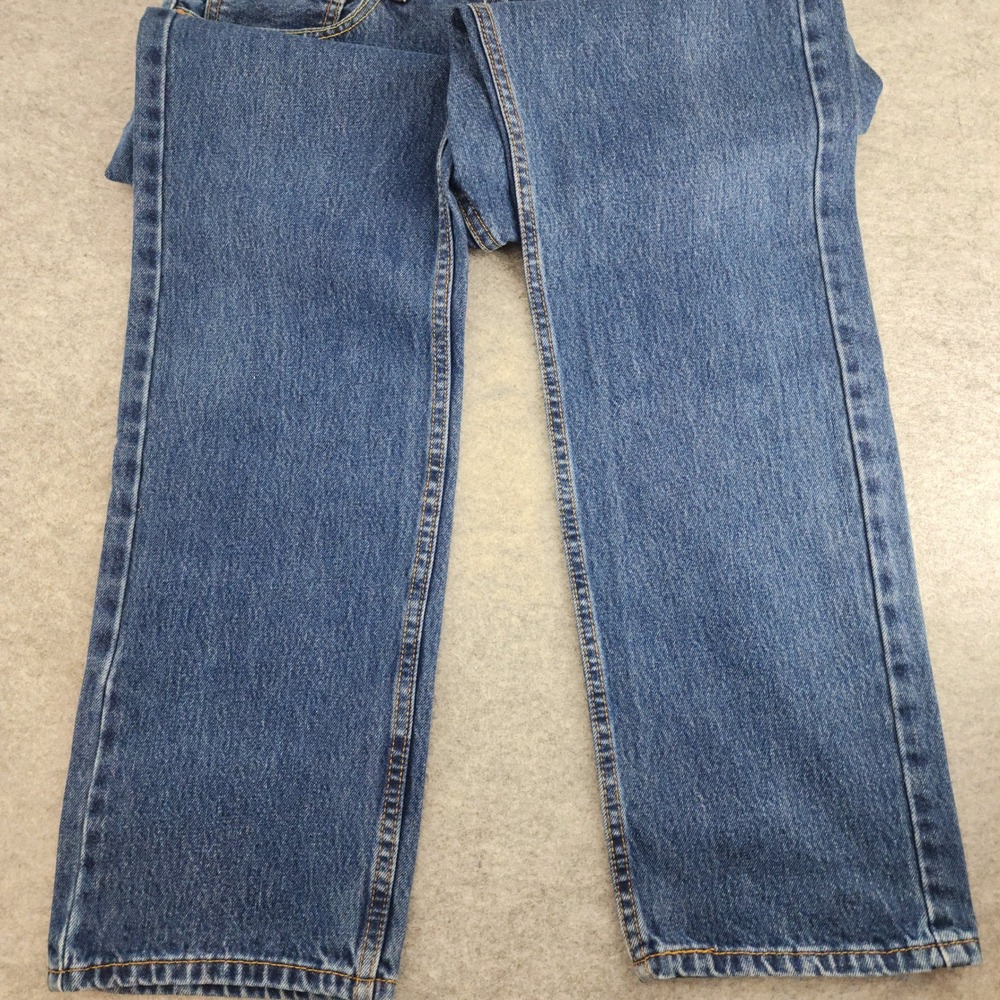 Levi's 505 Blue Straight Leg Regular Fit Denim Jeans Mens 35x32 - Picture 3 of 6